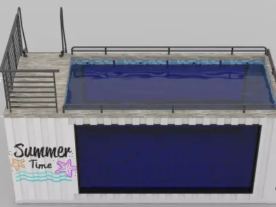 Container Swimming Pool Low-poly 3D model purchase