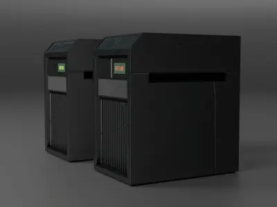 Computers Servers  Screens Touch Pad Lock Box Low-poly 3D model