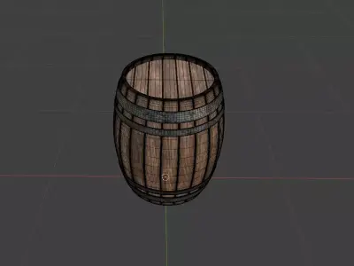 Wooden Barrel Game Ready 3D Asset Low-poly 3D model