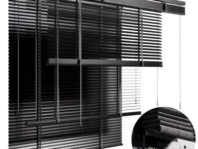 Metal Blinds black 1500 in 35mm v2 Low-poly 3D model