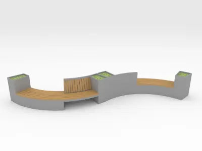 Bench Park 8 3D model
