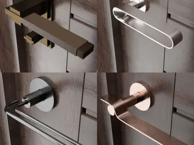Door handles collection set2 and set 3 3D Model Pack