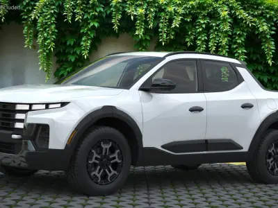  Crew Cab Vehicle Utility Pickup White Open Bed Simplified 