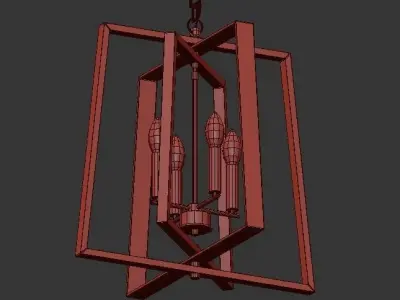 Modern rectangle chandelier 3D model