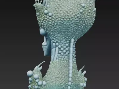 Cosmic Orb Alien Bust - Organic Extraterrestrial Sculpture 3D  3D print model