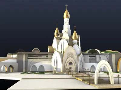 CATHEDRAL WITH ARTS CENTER 3D model