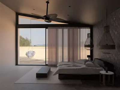 Indoor design rendering 3D model