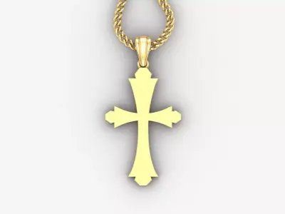 Light Gold 18K Cross Pendant 1CP042 3D print model