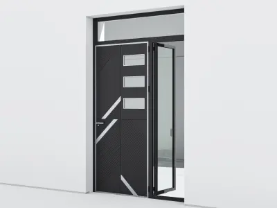 Aluminium door 302 3D model