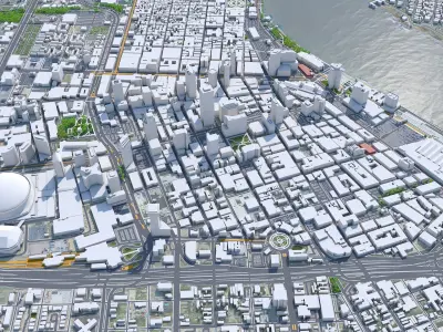 New Orleans Downtown Louisiana USA Low-poly 3D model