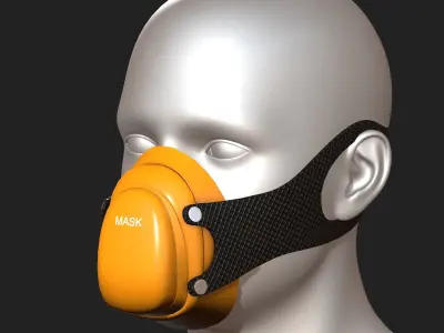 Gas mask respirator scifi futuristic 3d  Low-poly 3D model