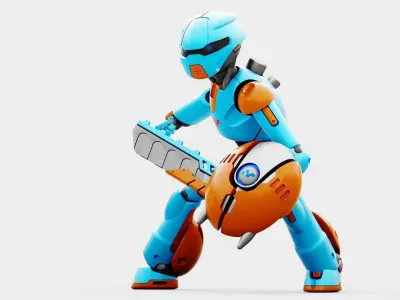 BATTLE DROID RF-900  RIGGED 3D model