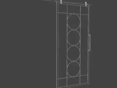 Decorative glass slide door 3D model