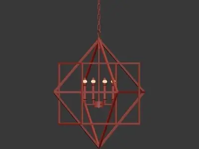 CUBIST Chandelier Gold 4 bulbs 3D model