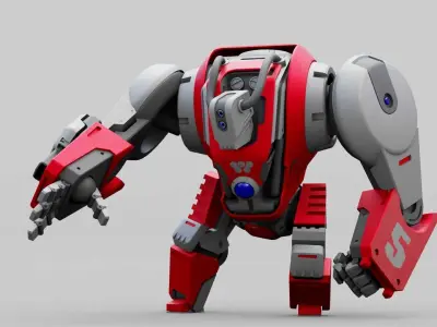 BATTLE GORILLA BOT  RIGGED 3D model