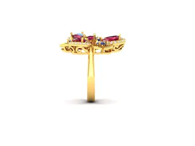 Women Ring  Render 3dm STL OBJ FBX Details 3D print model 197
