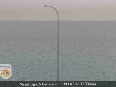 Street Light 5 Galvanized F1 M3 K0 A1 10000mm  Low-poly 3D model