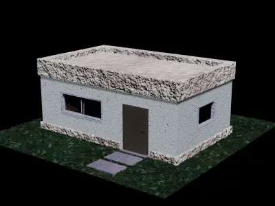 An ordinary one-room house House in the garden 3D model
