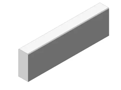 Concrete Curb 100 30 12 Straight High Curb 3D model