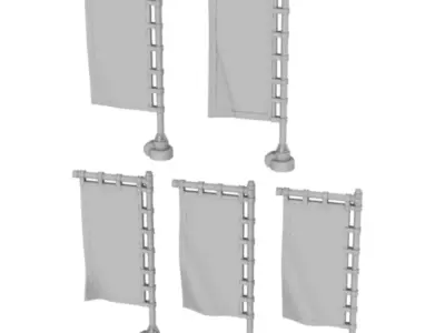 Cyber Samurai Large Back Banner 3D print model