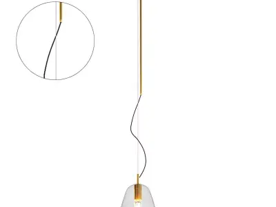 MORSE pendant light with gold finish and clear glass 3D model