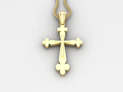 Light Gold 18K Cross Pendant 2CP022 3D print model