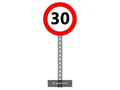 Traffic Signs 3D Model Pack