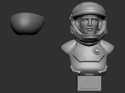 Astronaut Girl Bust 3D print model
