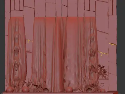 waterfall fountains corona 3D model