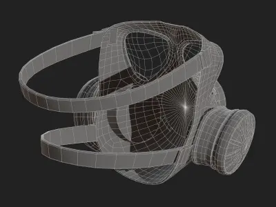 gas mask helmet scifi futuristic Low-poly 3D model Low-poly 3D model