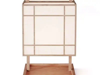 Japanese style floor lamp 02 3D model