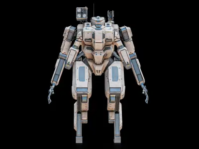  Sci-Fi Combat Mech Exoskeleton Suit - Desert PBR 