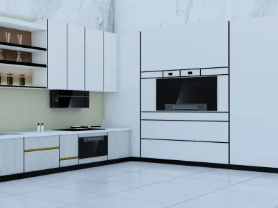 3D Kitchen L Shape 3D model