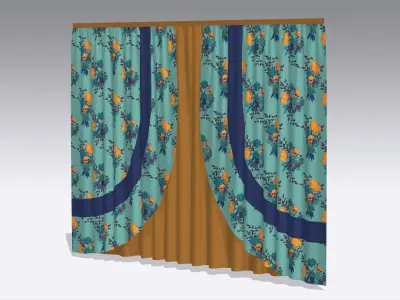 Curtain Low-poly 3D model 106