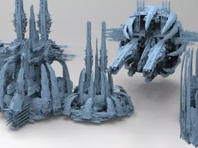 Sci Fi Wraith Claw City interceptor City Hub 5 models  3D model
