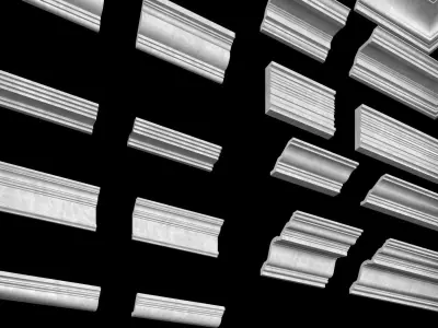 Plasterboard window frame in shapes and sizes 3D model