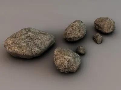 Detailed rocks collection Low-poly 3D model