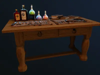 Medieval Medical 3D model Low-poly 3D model