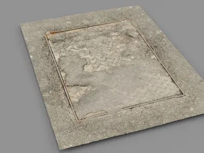 Cover manhole 10 raw scan 3D model