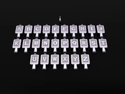 Antique Vintage Style Box Rectangle Letter Frame Pendant STYLE 4 3D print model