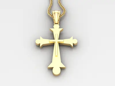 Light Gold 18K Cross Pendant 2CP053 3D print model