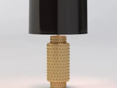 Robert Abbey Large Dolly Black Shade Gold Glaze Table Lamp 3D model