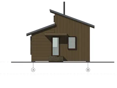 House cabin with roof 3D model