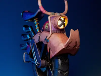 Stylish unicycle Low-poly 3D model