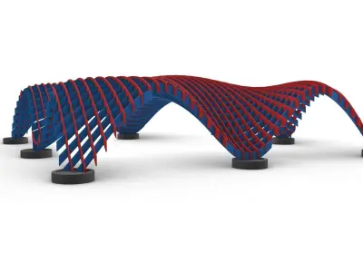Waffle Structure Parametric Pavilion 3D model