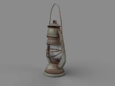 Oil lamp Low-poly 3D model