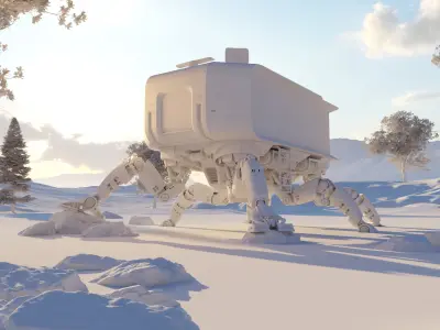 Outdoor robot mobile castle 3D model 3D model