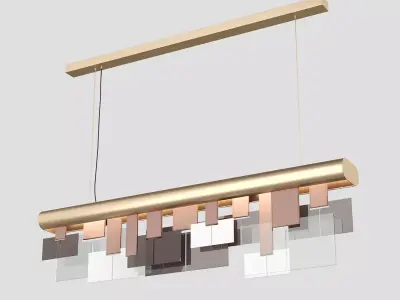 Turri Eclipse Linear Chandelier 3D model