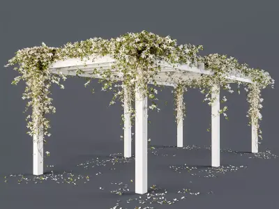 Pergola with flowers 3D model