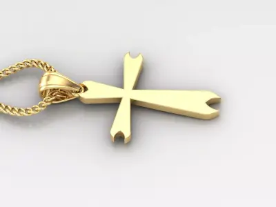 Light Gold 18K Cross Pendant 1CP005 3D print model